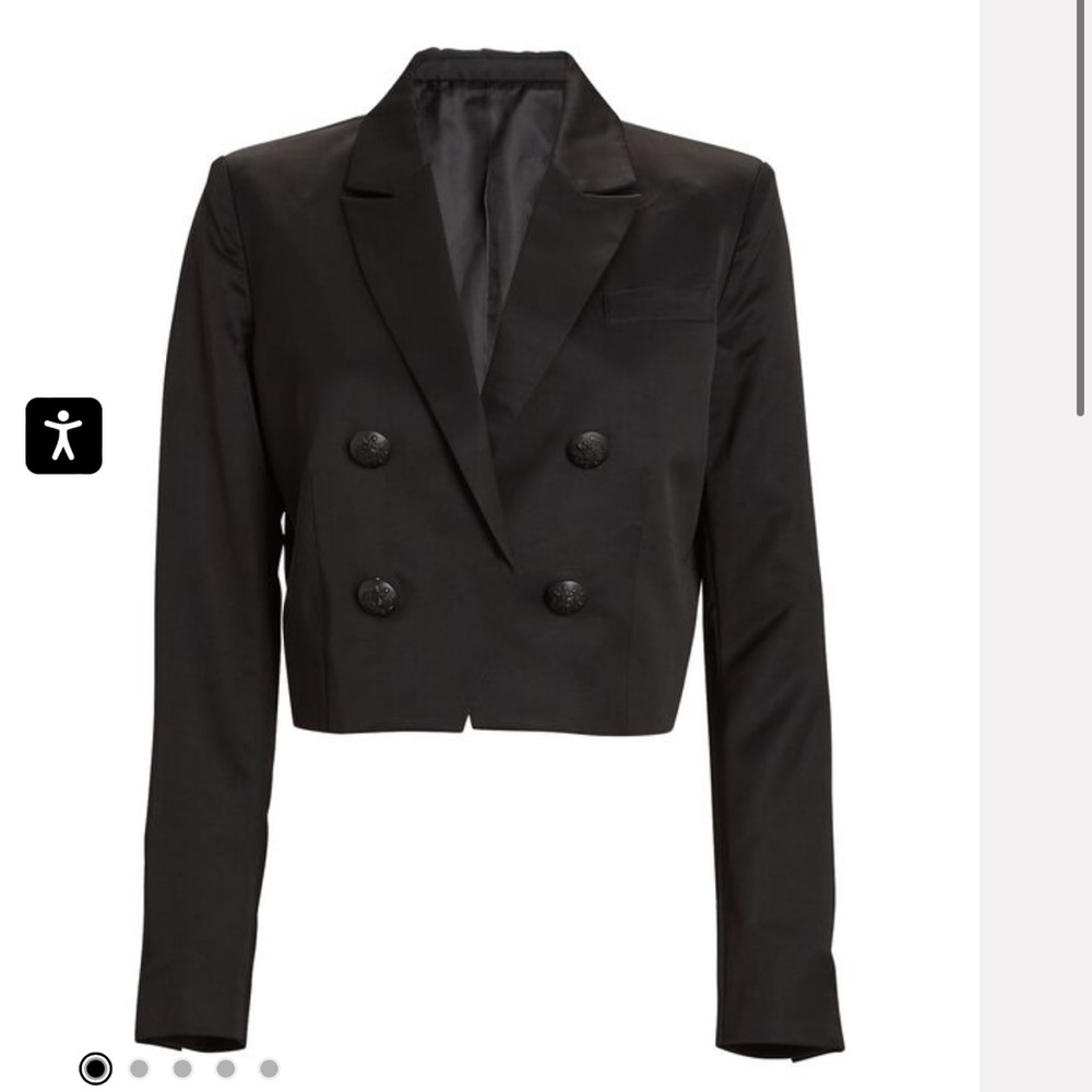 INTERMIX CLARA CROPPED DOUBLE-BREASTED BLAZER